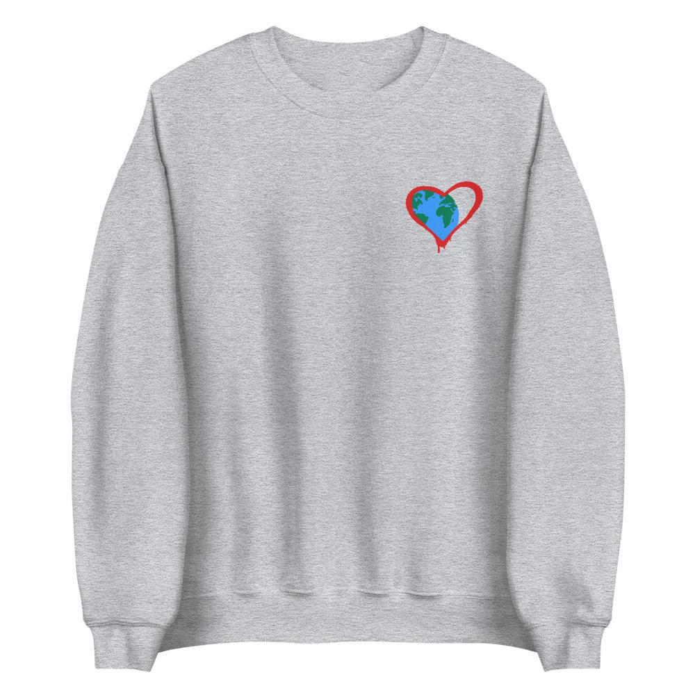 One World, One Heart - Chest Print Sweatshirt - Common Grind Clothing