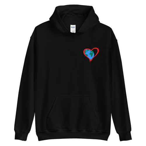 One World, One Heart - Chest Print Hoodie - Common Grind Clothing